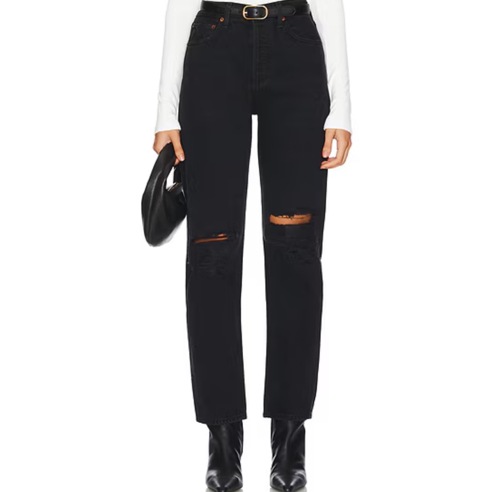 AGOLDE • Black 90s Pinch Distressed Jeans